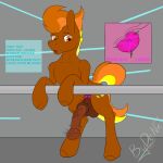  absurd_res balls bydena colored cutie_mark equid equine fan_character feral flat_colors genitals hi_res horse invalid_tag male mammal my_little_pony nude orange_eyes pegasus penis pony prostate prostate-locker simple_background solo wings 