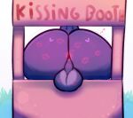  &lt;3 anthro anus backsack balls big_balls big_butt booth_(structure) butt faceless_character faceless_male fatal_dx fur generation_4_pokemon genitals hi_res kiss_mark kissing_booth lipstick_on_balls lipstick_on_butt luxio male nintendo perineum pokemon pokemon_(species) presenting presenting_anus presenting_balls presenting_hindquarters raised_tail solo switch_(fatal_dx) text vendor_stand video_games 