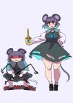  animal_ears bangs basket black_footwear capelet crystal dowsing_rod dress enajii grey_dress grey_hair grey_skirt grey_vest highres jewelry layered_clothes long_sleeves mouse mouse_ears mouse_girl mouse_tail nazrin pendant plump red_eyes shirt shoes short_hair skirt skirt_set socks tail thick_thighs thighs touhou vest white_capelet white_shirt 