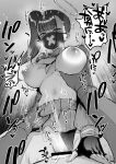  1boy 1girl bar_censor blue_archive blush breast_grab breasts censored clothed_sex clothes_lift clothing_aside cowgirl_position cum cum_in_pussy gloves grabbing greyscale halo hetero highres large_breasts lifted_by_another long_hair long_sleeves mask miyoshi_(triple_luck) monochrome mouth_mask navel nipples overflow panties panties_aside pov pov_hands sex shirt_lift side_ponytail solo_focus straddling sukeban sukeban_(smg)_(blue_archive) underwear vaginal 
