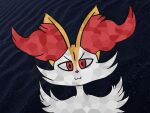  :3 absurd_res anthro braixen cosmic_background fur generation_6_pokemon halfbaked-hope hi_res inner_ear_fluff markings mulitcolored_fur nintendo pokemon pokemon_(species) red_body red_eyes red_fur shoulder_tuft smile smug solo space space_background tuft video_games white_body white_fur yellow_body yellow_fur 