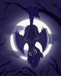  absurd_res bat_pony bat_wings cocaine_(artist) creepy equid fangs female feral hanging_by_tail hanging_from_branch hasbro hi_res looking_at_viewer mammal membrane_(anatomy) membranous_wings moon my_little_pony silent_silhouette_(mlp) solo stare upside_down wings 