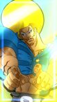  afro blonde_hair blue_coat bobobo-bo_bo-bobo bobobo-bo_bo-bobo_(character) coat highres looking_at_viewer muscular muscular_male serious solo sunglasses 