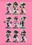  1girl :3 absurdres action_figure ankle_boots ankle_socks arm_warmers bare_shoulders beanie belt black_arm_warmers black_belt black_boots black_bra black_cardigan black_collar black_gloves black_hair black_jumpsuit black_pantyhose black_shorts black_sleeves black_socks blonde_hair blue_hair blush bomb boots bow bow-shaped_hair bowtie bra breasts brown_shoes callie_(agent_1_casual)_(splatoon) callie_(alterna)_(splatoon) callie_(fancy_party)_(splatoon) callie_(octo_idol_outfit)_(splatoon) callie_(splatoon) callie_(splatoween)_(splatoon) callie_(squid_sisters_outfit)_(splatoon) candy cardigan cellphone character_name closed_eyes closed_mouth collar collared_shirt colored_tongue commentary_request coula_cat crop_top cropped_shirt cross-shaped_pupils detached_sleeves dot_nose double_v dress drooling earrings evening_gown explosive fangs figure figure_stand flats food food-themed_hair_ornament gloves goth_fashion grin hair_ornament hand_on_own_chest hand_on_own_hip hat highres holding holding_bomb holding_candy holding_food holding_lollipop holding_phone hood hoodie jewelry jumpsuit kneehighs large_ears leather_skirt loafers lollipop long_dress long_hair long_sleeves loose_socks merchandise midriff miniskirt mole mole_under_eye multicolored_hair multiple_earrings multiple_persona navel one_eye_closed orange_hair orange_jumpsuit outline pantyhose partially_unbuttoned paw_pose phone pink_background pink_hair pink_hat pink_pantyhose pink_socks pointy_ears puffy_short_sleeves puffy_sleeves sash school_uniform shirt shoes short_dress short_jumpsuit short_shorts short_sleeves shorts shoulder_sash simple_background skirt sleeveless sleeveless_dress small_breasts smartphone smile socks splat_bomb_(splatoon) splatoon_(series) standing standing_on_one_leg star_(symbol) star_hair_ornament stomach_tattoo strapless strapless_dress strapless_jumpsuit striped_arm_warmers striped_sleeves suction_cups sweat swept_bangs symbol-shaped_pupils tattoo tentacle_hair thick_eyebrows thick_eyelashes three_quarter_view too_many too_many_belts translation_request two-tone_hair underwear v v-shaped_eyebrows very_long_hair waving white_arm_warmers white_gloves white_outline white_pantyhose white_shirt white_sleeves white_socks yellow_eyes 