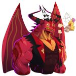 1:1 2024 4_eyes abs angry anthro barazoku beak biceps big_muscles big_pecs black_horn bow_tie breath bust_portrait clenched_teeth clothed clothed_anthro clothed_male clothing demon demon_dragon detailed dragon duo earless english_text eyes_closed facial_markings glistening glistening_arms glistening_horn glistening_pecs glowing glowing_eyes hat head_markings headgear headwear helluva_boss hi_res horn male manly markings multi_eye multicolored_body multicolored_horn multicolored_skin multicolored_wings muscular muscular_anthro muscular_male mythological_creature mythological_scalie mythology neck_spikes open_mouth peapeafur pecs portrait red_body red_horn red_nose red_skin red_wings rubber_duck satan_(helluva_boss) scalie shadow sharp_teeth sign simple_background spider_web spikes teeth text top_hat torn_clothing toy triceps vein veiny_arms veiny_muscles veiny_neck white_background white_horn wings yellow_body yellow_eyes yellow_skin yellow_teeth yellow_wings