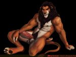  abs anthro anthrofied balls black_background cherry_blossom_kid claws disney erection felid finger_claws genitals half-closed_eyes hi_res humanoid_genitalia humanoid_penis lion looking_at_viewer male mammal muscular muscular_male narrowed_eyes nipples nude pantherine pawpads penis scar_(the_lion_king) simple_background solo the_lion_king vein veiny_muscles veiny_penis 