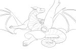  anus black_and_white curled_tail dragon egg female feral heron_zrtomenus heron_ztromenus king_quince line_art looking_pleasured monochrome mudwing_(wof) oviposition solo spread_wings stretched_out_leg wings wings_of_fire ztromenus 