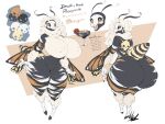 antennae_(anatomy) anthro arthropod arthropod_abdomen big_breasts big_butt biped black_body black_fur black_sclera breasts butt cellulite curvy_figure death&#039;s-head_hawkmoth dullvivid english_text fangs female female_anthro front_view fur hair half-closed_eyes hawk_moth hi_res huge_breasts huge_butt insect insect_wings lepidopteran lepidopteran_wings model_sheet moth narrowed_eyes naturally_censored neck_tuft nipple_tuft open_mouth open_smile orange_body orange_fur rear_view smile solo teeth text thick_thighs tuft voluptuous white_body white_fur white_hair wide_eyed wide_hips winged_arms wings