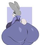  anthro arizonathevixen big_breasts big_butt bottomwear breasts butt clothing disney female frown grey_body half-closed_eyes hi_res huge_breasts huge_butt huge_thighs hyper hyper_butt hyper_hips hyper_thighs judy_hopps lagomorph leporid mammal narrowed_eyes pants police_uniform rabbit sad shirt solo text thick_thighs topwear uniform vest wide_hips zootopia 