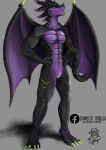  absurd_res anthro black_dragon_(dnd) claws dragon dragon_(dnd) dungeons_and_dragons hasbro hi_res jeancito93jean male muscular purple_body purple_scales scales solo wings wizards_of_the_coast 