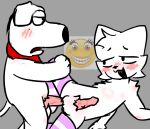 anal animal_genitalia animal_penis anthro anthro_on_anthro balls blush boy_kisser_(meme) brian_griffin canid canine canine_genitalia canine_penis clothing collar comedic duo emoji family_guy felid feline feline_genitalia feline_penis fluffy_balls genitals legwear litterboz looking_at_another looking_back looking_back_at_another male male/male mammal meme nude penis sex silly_cat_(mauzymice) sketch thigh_highs