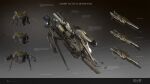  3d amarr_empire_(eve_online) concept_art confessor_(eve_online) destroyer_(eve_online) engine english_text eve_online from_above from_behind from_below from_side glowing gradient gradient_background grey_background highres logo machinery military military_vehicle multiple_views no_humans realistic science_fiction sobaku-chiuchiu spacecraft vehicle_focus 