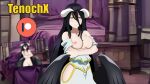  absurdres albedo_(overlord) anime_coloring black_hair breasts demon_girl highres large_breasts one_breast_out overlord_(maruyama) pale_skin patreon tenochx yellow_eyes 