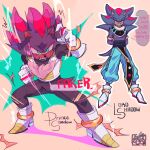  2022 anklet anthro battle_armor biped black_bottomwear black_clothing black_hair black_nose black_pants blue_bottomwear blue_clothing blue_eyes blue_pants boots bottomwear bracelet clothed clothed_anthro clothed_male clothing crossover dialogue digital_media_(artwork) dragon_ball dragon_ball_super duo ear_piercing ear_ring english_text eulipotyphlan footwear front_view fully_clothed_anthro fully_clothed_male gloves god_of_destruction gold_(metal) gold_anklet gold_bracelet gold_ear_ring gold_jewelry hair hands_behind_back handwear hedgehog hi_res high_heeled_boots high_heels jewelry male mammal mfox0424 multicolored_hair open_mouth pants piercing pose red_eyes red_hair ring_piercing sega shadow_the_hedgehog simple_background sonic_the_hedgehog_(series) spread_legs spreading square_crossover standing teeth text topwear two_tone_hair vest white_clothing white_gloves white_handwear 