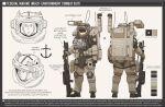  1boy ammunition_pouch astronaut belt_pouch bulletproof_vest english_commentary english_text full_body gloves helmet lineart military original pouch science_fiction shoes solo space spacesuit thigh_pouch w_a_v_e weapon 