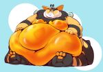  antennae_(anatomy) anthro arthropod bee belly belly_inflation big_belly black_body black_fur chubby_cheeks domestic_cat double_chin fat_rolls felid feline felis food full-length_portrait fur glistening hands_on_belly hi_res honey_(food) huge_moobs huge_thighs hybrid hymenopteran hyper hyper_belly inflation insect insect_wings love_handles male mammal moobs morbidly_obese navel obese orange_eyes overweight paws portrait relaxing sharkvore simple_background sitting smile solo stinger thick_arms thick_thighs translucent translucent_body white_body white_fur wings yellow_body yellow_fur 