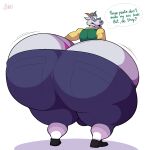  anthro big_butt bobthetanuki bovid bulge butt butt_expansion caprine clothed clothing digital_media_(artwork) expansion goat hi_res horn huge_butt hyper hyper_butt male mammal overweight professor_smedley-smythe simple_background solo thick_thighs underwear video_games wide_hips 