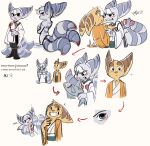 3_tails angry anthro asian_clothing asian_mythology blue_eyes clothing dipstick_tail duo east_asian_clothing east_asian_mythology eating facial_markings female fish food fur hair head_markings hi_res japanese_clothing japanese_mythology kimono lombax male mammal marine markings multi_tail mythology nude pink_nose ratchet_(ratchet_and_clank) ratchet_and_clank rear_view rivet_(ratchet_and_clank) sony_corporation sony_interactive_entertainment tail tail_markings time_fluffy500 white_body white_fur white_hair yellow_body yellow_fur