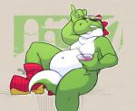 2025 alcohol anthro belly beverage boots border clothing cocktail cocktail_glass colored container cross-hatching cup dinosaur dragon drinking_glass eyewear eyewear_on_head featureless_crotch footwear glass glass_container glass_cup green_background green_yoshi grey_border guacy900 hatching_(art) hi_res holding_beverage holding_object male mario_bros mythological_creature mythological_scalie mythology narrowed_eyes navel nintendo nude outside prehistoric_species raised_finger raised_pinky relaxing reptile scales scalie shaded shoes simple_background sitting slightly_chubby slightly_chubby_anthro smile solo sunglasses sunglasses_on_head teeth yoshi yoshi_(character)