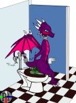  activision anthro bathroom blush blushing_profusely courtesy_flush cynder doorless_stall dragon embarrassed fart fart_cloud feces female feral floor flush flushing hi_res logo perspectivezero pooping public_restroom restroom_stall scat smelly solo spyro_the_dragon tile tile_floor toilet toilet_bowl toilet_paper toilet_use turds video_games 