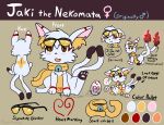 2022 2_tails 6_nipples alternate_species artist_name asian_mythology averting_eyes bell bell_collar blush bodily_fluids brown_eyes brown_markings collar color_swatch colored countershading dipstick_tail domestic_cat ears_down east_asian_mythology egg egg_from_pussy elemental_manipulation english_text eyewear eyewear_on_head felid feline felis female female_feral female_symbol feral front_view gender_symbol genital_fluids genitals glasses heart_(marking) inner_ear_fluff jaki-kun_(character) japanese_mythology leg_markings lohlite looking_back_at_self looking_down_at_self male_symbol mammal markings model_sheet multi_nipple multi_tail mythology nekomata nipples non_oviparous_oviposition open_mouth open_smile oviposition pawpads pink_inner_ear pink_nose pink_pawpads pivoted_ears pouting pussy pussy_juice_string quadruped rear_view red_markings scarf side_view sitting sitting_on_ground smile socks_(marking) solo speech_bubble spread_legs spreading standing star_(marking) story story_in_description sunglasses sunglasses_on_head symbol tail tail_markings text tuft vaginal_fluids wearing_glasses womb_tattoo yellow_body yellow_countershading yellow_inner_ear_fluff yellow_markings yokai