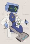 2025 antennae_(anatomy) arthropod artist_name auveiss blue_clothing blue_dress clothing coat copepod crt crustacean digit_ring digital_drawing_(artwork) digital_media_(artwork) dress duo female hi_res husband husband_and_wife jewelry karen_plankton lab_coat looking_at_another lying machine male male/female marine married_couple maxillopod nickelodeon pen plankton_(species) ring robot sheldon_j._plankton signature simple_background sitting smile spongebob_squarepants spongebob_squarepants_(series) suit text topwear wedding_ring wife