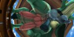 anal anal_penetration animal_genitalia anus blue_body blue_dildo blue_fur blue_mane dildo dragon erection feral fur genital_slit genitals green_body green_scales hi_res ishiru knot male mane multiple_penetration mythological_creature mythological_scalie mythology penetration penis pink_anus pink_knot pink_penis scales scalie sex_toy solo ventral_scales