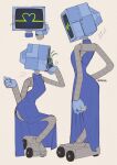 2025 antennae_(anatomy) arthropod artist_name auveiss blue_clothing blue_dress clothing container copepod crt crustacean cup digit_ring digital_drawing_(artwork) digital_media_(artwork) dress drinking_glass duo female from_behind_position glass glass_container glass_cup heart_symbol hi_res husband husband_and_wife jewelry karen_plankton kissing looking_at_another love machine male male/female marine married_couple maxillopod nickelodeon plankton_(species) pose rear_admiral_position ring robot sex sheldon_j._plankton signature simple_background smile spongebob_squarepants spongebob_squarepants_(series) suit text wedding_ring wife