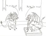  activision black_and_white cynder dragon duo female feral legend_of_spyro litter_box litter_box_usage male male/female monochrome perspectivezero simple_background spyro spyro_the_dragon temple video_games white_background 