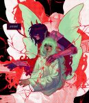 altades ambiguous_gender angel anthro antlers armor bodily_fluids brown_body brown_fur clothed clothing crying curly_hair deer deltarune dialogue duo fur glistening glistening_hair hair hi_res horn human kris_(deltarune) lightner mammal new_world_deer noelle_holiday reindeer smile snowgrave speech_bubble tears undertale_(series)