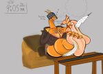  anthro big_breasts big_feet book breasts charizard crossed_feet crossed_legs dream feathers feet female furniture generation_1_pokemon huge_breasts huge_feet humanoid itsnotaphasemom laugh ms._zard nintendo oblivious pokemon pokemon_(species) sleeping solo thick_thighs tickling tickling_feet unaware_tease wiggling_toes 
