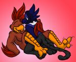  anthro avian bird chicken curling_toes david_hopkins duo eyes_closed feet female from_front_position galliform gallus_(genus) gryphon lying male male/female missionary_position mythological_avian mythological_creature mythology on_back open_mouth phasianid sex smile spread_legs spreading 