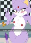  absurd_res anthro bathroom bathtub blaze_the_cat blush breasts felid feline female flat_chested fur genitals hair_down hi_res inviting looking_at_viewer mammal nipples nude purple_body purple_fur pussy sega selfie simple_background small_breasts smile solo sonic_the_hedgehog_(series) thick_thighs vexxyvex white_body white_fur yellow_eyes 