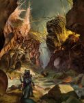 2024 ambiguous_gender anthro backpack fallen_leaves grass hasbro hi_res hill holding_object holding_staff john_thacker landscape lizard magic:_the_gathering official_art plant reptile scalie shell sky solo staff standing tail water wizards_of_the_coast