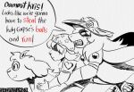 2025 anthro clothing deltarune equid equine female group hair hat headgear headwear horse human jojo&#039;s_bizarre_adventure kris_(deltarune) male mammal ralsei scalie shimmerox simple_background speech_bubble susie_(deltarune) text trio undertale_(series) white_background