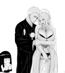  1boy 2girls absurdres breasts cleavage covered_nipples crying hetero highres hime_cut huge_breasts hyuuga_hinata japanese_clothes jewelry kimkun0162 multiple_girls naruto_(series) netorare reverse_netorare ring tsunade_(naruto) uzumaki_naruto wedding wedding_ring 