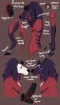 andromorph black_penis brown_background brown_eyes erection foreskin fur genitals hi_res humanoid_genitalia humanoid_penis humanoid_vulva intersex male model_sheet nude penis purple_body purple_fur rayliicious red_body red_fur ronni_(rayliicious) side_view simple_background solo vulva white_eyes