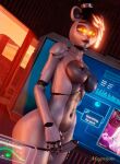 absurd_res animatronic five_nights_at_freddy&#039;s genitals glowing glowing_eyes grey_body gynomorph hi_res humanoid intersex intersex/male machine magniym male penis robot scottgames small_penis solo