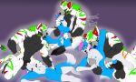 5:3 abdominal_bulge absurd_res anthro arctic_fox back_tuft big_penis bite bite_mark black_penis blood blue_blood blue_body blue_eyes blue_fur blue_nipples bodily_fluids breast_grab breasts canid canine canis claws collar collar_only collar_snapping colored_blood deep_throat duo duo_focus ear_piercing ear_ring extreme_french_kiss facial_piercing felid female fluffy fluffy_tail fox french_kissing fur genitals grey_blood group hand_on_breast hi_res humanoid_genitalia hybrid hybrid_genitalia hybrid_penis hyena iberian_wolf iky_(character) kissing knot looking_at_another looking_pleasured male male/female mammal multicolored_body multicolored_fur multiple_poses muscular muscular_anthro muscular_male neck_bulge neck_tuft nipples nose_piercing nude oral oral_penetration orange_eyes pantherine penetration penile_spines penis perseus_(teymosoo) piercing pose prehistoric_species red_eyes ring_piercing rough_sex saber-toothed_tiger scratches_all_over sex sharp_teeth shoulder_bite simple_background size_difference smaller_penetrated spotted_hyena striped_body striped_fur stripes tail teeth teymosoo tiger true_fox tuft unusual_blood unusual_bodily_fluids vaginal vaginal_penetration wolf