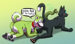 2023 2_tails 3_toes 4_fingers all_fours anthro anus arm_tuft artist_logo asymmetrical_ears backsack balls bedroom_eyes belly black_balls black_body black_ears black_fur black_outline black_pawpads black_snout black_tail blue_eyes blue_sclera blush blush_lines brown_eyes butt butt_sniffing button_ears canid canine canis cheek_tuft chest_tuft collar collar_only collar_tag conjoined crossed_arms curled_tail dialogue digital_drawing_(artwork) digital_media_(artwork) dipstick_tail domestic_cat domestic_dog duo ear_tuft elbow_tuft embarrassed eyebrows facial_tuft fangs feet felid feline felis fingers floppy_ears forked_tongue fur genitals gradient_background green_background green_body green_ears green_eyelids green_eyes green_fur green_tail grey_nose head_tuft heterochromia hi_res husky instinct interspecies kiwano_maxwell leg_markings living_tail logo looking_at_another looking_at_anus looking_back looking_pleasured love_handles male male/male mammal markings mixed_breed monotone_collar multi_tail multicolored_body multicolored_butt name_on_collar name_tag narrowed_eyes neck_tuft nordic_sled_dog nose_on_butt nose_to_anus nude on_ground open_mouth open_smile outline pawpads pink_anus pink_inner_ear pink_mouth pink_nose pink_pawpads pointy_ears pupils raised_tail red_collar reptile scalie seductive shaded shadow shawn_the_cat shoulder_blades siberian_husky side_view signature simple_background slit_nostrils small_fangs smile snake snake_tail sniffing socks_(marking) speech_bubble spicykiwifruit spitz srirachamander surprised surprised_expression tail tail_markings teeth text toes tongue tongue_out tuft two_tone_body two_tone_butt two_tone_face two_tone_neck two_tone_tail unusual_anatomy unusual_tail white_belly white_body white_eyelids white_fur white_snout white_tail white_tail_tip wide_eyed x_anus