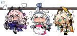  &gt;_&lt; ... 3girls absurdres afterimage anger_vein angry animal_ears blonde_hair blush braid chibi chibi_only citlali_(genshin_impact) closed_eyes closed_mouth clothes_hanger genshin_impact green_eyes green_hair hairband hanging highres long_hair looking_down low_twin_braids motion_lines mualani_(genshin_impact) multicolored_hair multiple_girls open_mouth pink_hair pout sesield side_braid side_braids spoken_ellipsis tan twin_braids two-tone_hair white_hair xilonen_(genshin_impact) 