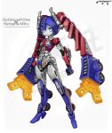 autobot crossover cybertronian female fusion hasbro hatsune_miku hi_res humanoid lordyanyu machine mechanical_hair notched_ear optimus_prime pseudo_hair robot robot_humanoid smile solo standing takara_tomy transformers twintails_(hairstyle) vocaloid