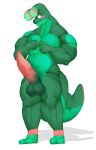  absurd_res anthro aquatic_gastropod belly blush broad_shoulders gastropod green_body hi_res himbo male marine mollusk muscular nervous sea_slug sharkellion slug solo tyler_(the_sea_slug) 