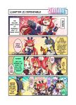 4koma anthro beverage blonde_highlights blue_body blue_scales breasts bunnimals bunny_costume canid canine canis clothing comic costume cute_fangs dragon english_text fake_ears fake_rabbit_ears fangs felid female fox fox_shadow_puppet fur gesture green_highlights grey_body grey_fur group hair hi_res highlights_(coloring) horn humor lagomorph leporid lupinus_(bunnimals) mammal marie_gold_(bunnimals) multicolored_body multicolored_fur mythological_creature mythological_scalie mythology official_art orange_hair pantherine pink_eyes pink_hair purple_body purple_fur rabbit red_hair roza_(bunnimals) sakura-gear scales scalie sineria_(bunnimals) smile speech_bubble spiral spiral_eyes teeth teteteko text tiger tray white_body white_fur white_highlights wolf xiaoju_(bunnimals)