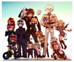  6+boys 6+girls :d ^_^ aged_down akagi_wen animal_ear_hairband animal_ears aqua_background balloon belt bicycle black_boots black_necktie black_pants black_shirt black_shoes blonde_hair blue_hair blue_shirt blush blush_stickers body_armor boots bow braid braided_ponytail brown_hair car carrying carrying_multiple_people carrying_person child clinging closed_eyes closed_mouth commentary_request deformed demon_girl demon_horns demon_tail demon_wings earmuffs ex_albio eyewear_on_head fake_animal_ears flower flying gradient_background grey_hair grey_pants grey_skirt grin group_picture ha_yun hair_bow hair_flower hair_ornament hairband hibachi_mana holding holding_another&#039;s_hair holding_balloon holding_figure holding_stuffed_toy horns ishigami_nozomi itsunko_(itsunky) kamen_rider kanda_shouichi kitami_yusei knee_boots koyanagi_rou kuramochi_meruto lain_paterson lauren_iroas long_hair long_sleeves low_twin_braids makaino_ririmu miniskirt motor_vehicle multiple_boys multiple_girls necktie nijisanji nijisanji_gta nishizono_chigusa on_shoulder open_mouth orange_hair pants pink_hair police police_car police_uniform policeman policewoman ponytail purple_hair rabbit_balloon rabbit_ear_hairband rabbit_ears red_hair red_necktie riding riding_bicycle sakaki_ness sasaki_saku shadow shirt shirt_tucked_in shishido_akari shoes short_hair short_sleeves shoulder_carry size_difference skirt smile snowman_hat sophia_valentine standing stuffed_animal stuffed_rabbit stuffed_toy sunglasses sweatband tail twin_braids very_long_hair virtual_youtuber white_background wings yellow_shirt 