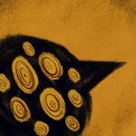 10_eyes 2d_animation abnormality_(project_moon) ambiguous_gender animated avian beak big_bird_(lobotomy_corporation) bird black_beak black_body black_feathers feathers feral frame_by_frame headshot_portrait icon lobotomy_corporation loop losteyrie multi_eye portrait project_moon restricted_palette simple_background solo spiral spiral_eyes yellow_background yellow_sclera