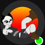 anthro black_ears blue_eyes boots bottomwear breasts brown_boots brown_clothing brown_footwear clothing digital_drawing_(artwork) digital_media_(artwork) fan_character felid feline female footwear fur grey_bottomwear grey_clothing grey_shorts hi_res hoodie icon mammal navel runya_(twotone) shaded shoes shorts simple_background simple_coloring simple_shading small_breasts smile solo topwear twotone white_body white_fur