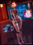 absurd_res animatronic five_nights_at_freddy&#039;s genitals glowing glowing_eyes grey_body gynomorph hi_res humanoid intersex intersex/intersex machine magniym penis robot scottgames small_penis solo