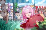  4boys 6+girls ahoge aponia aponia_(mesmerizing_blue) blonde_hair blue_eyes blue_hair blue_sky brown_hair can_(honkai_impact) commentary dress eden_(flowing_rhyme)_(honkai_impact) eden_(honkai_impact) elf elysia_(honkai_impact) english_commentary fu_hua grape_(grapedraws) green_hair griseo griseo_(starry_impression) hat holding holding_stuffed_toy honkai_(series) honkai_impact_3rd kalpas_(honkai_impact) kevin_kaslana klein_(honkai_impact) kosma looking_at_viewer mobius_(honkai_impact) multiple_boys multiple_girls official_alternate_costume outdoors pardofelis pardofelis_(midsummer_collector) pink_hair pointy_ears sky smile stuffed_animal stuffed_toy su_(honkai_impact) sun_hat thirteen_flame-chasers_(honkai_impact) vill-v vill-v_(i&#039;m_the_storm) white_dress yae_sakura yae_sakura_(goushinnso_memento) 