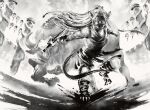 2020 action_pose ambiguous_gender anthro armor barefoot biped black_and_white bovid bovine cattle dual_wielding duo feet female feral hair hasbro hi_res holding_melee_weapon holding_object holding_sword holding_weapon horn ink-eyes ink_splatter jungshan long_hair looking_at_viewer magic:_the_gathering mammal mask melee_weapon monochrome murid murine ninja official_art pose rat rodent size_difference sword tail warrior weapon whiskers white_whiskers wizards_of_the_coast